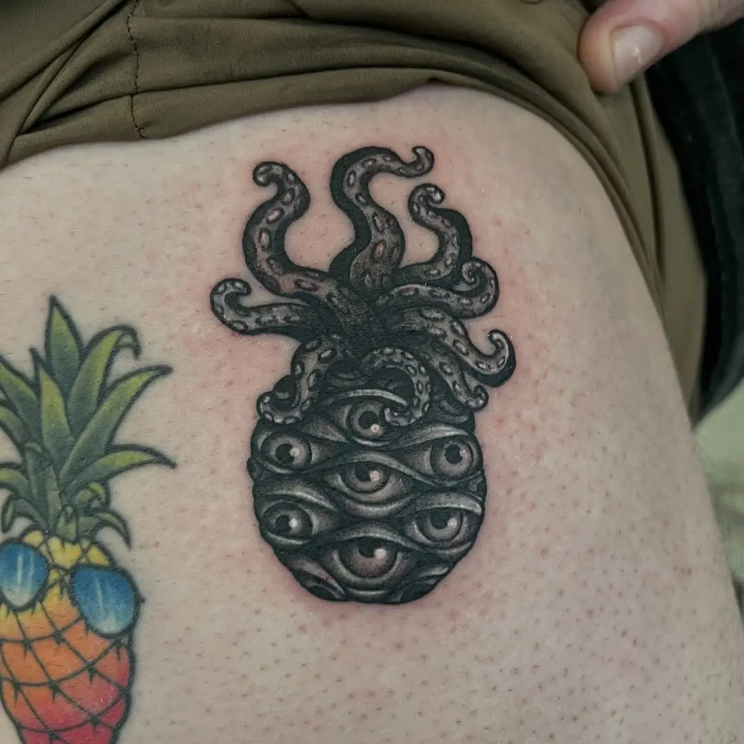 A unique blend of pineapple and octopus design