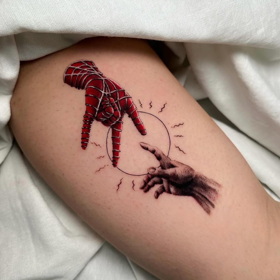 Striking Spiderman-inspired tattoo with realism