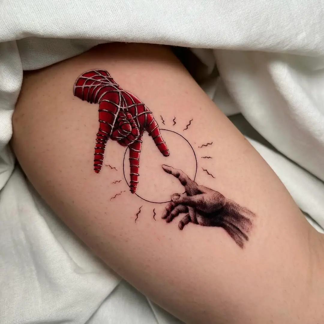 Striking Spiderman-inspired tattoo with realism