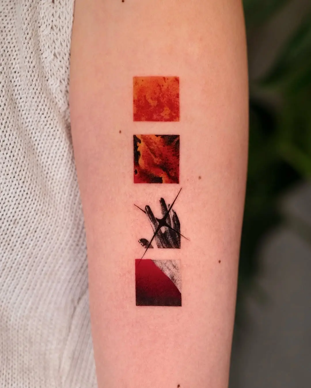 Bold and colorful pop art tattoo design