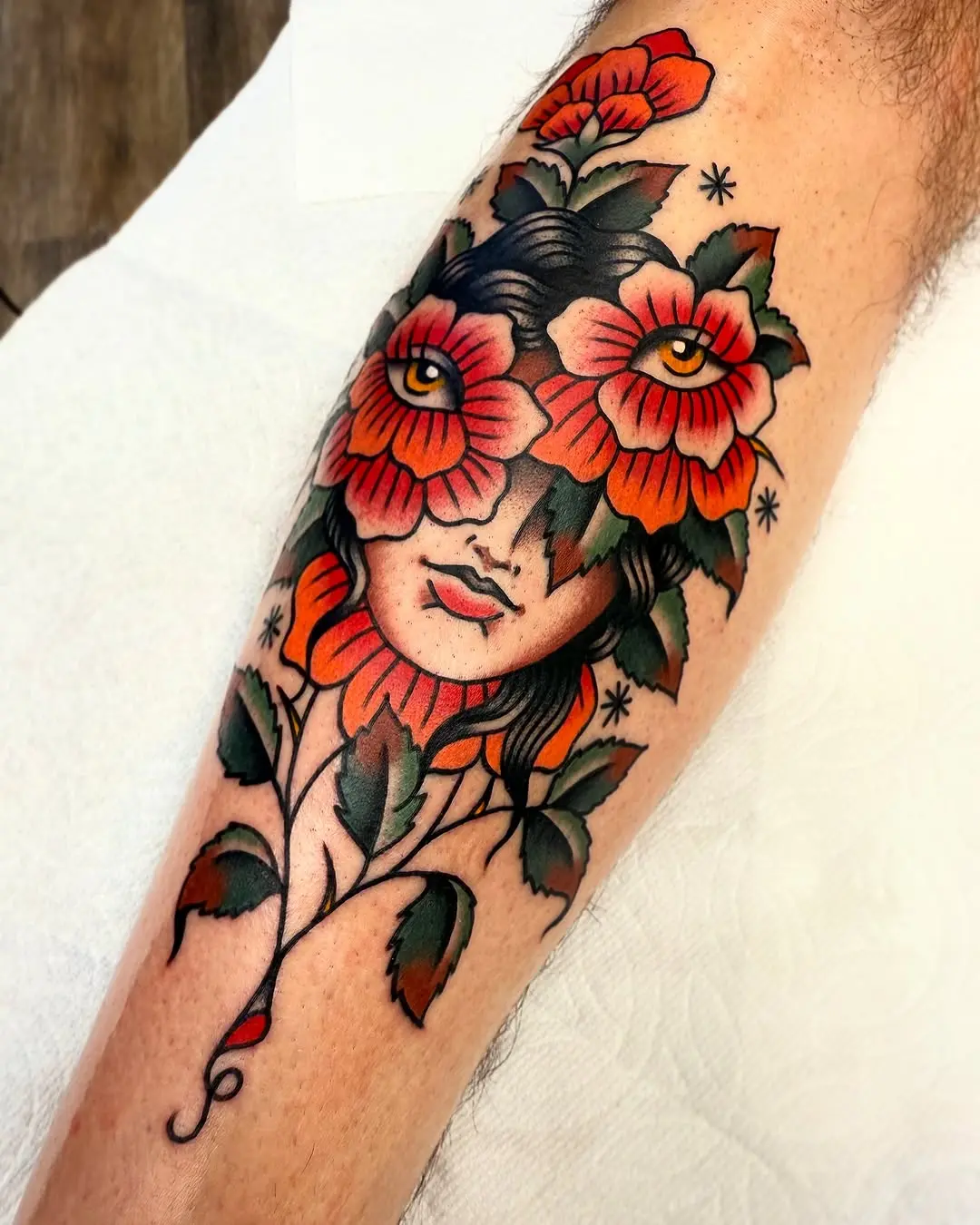 Intricate Floral Shin Tattoo Design for Unique Vibe