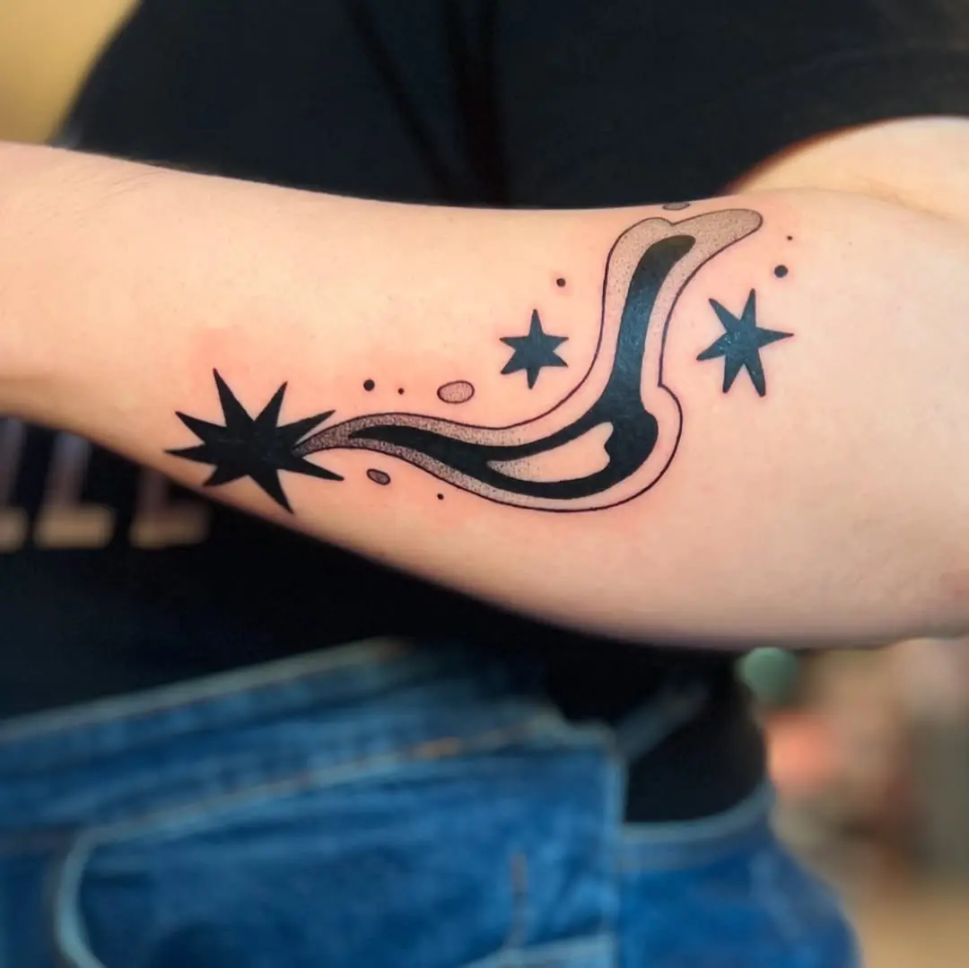 Stylish and Modern Shooting Star Tattoo Design