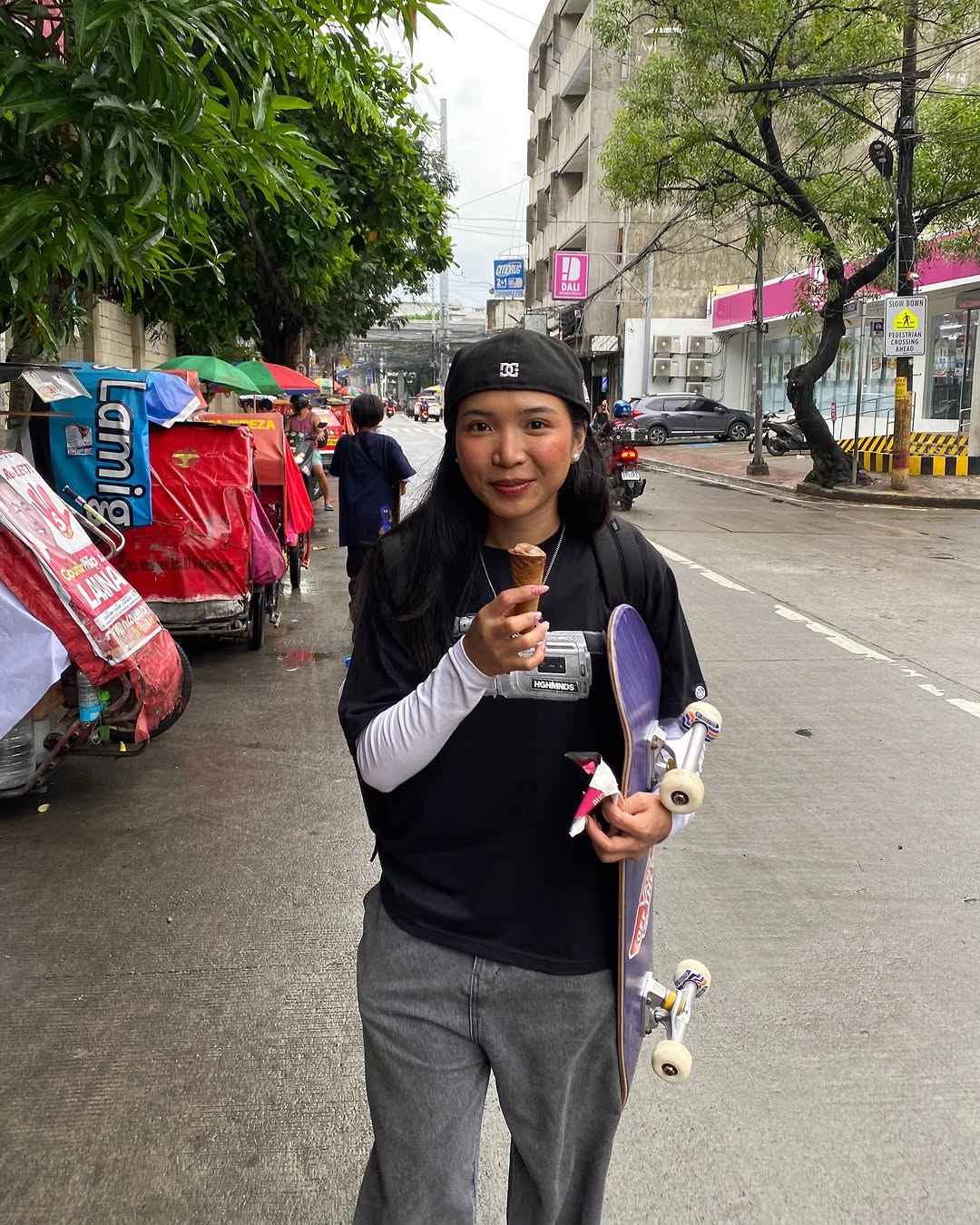 Casual street style with skate vibes