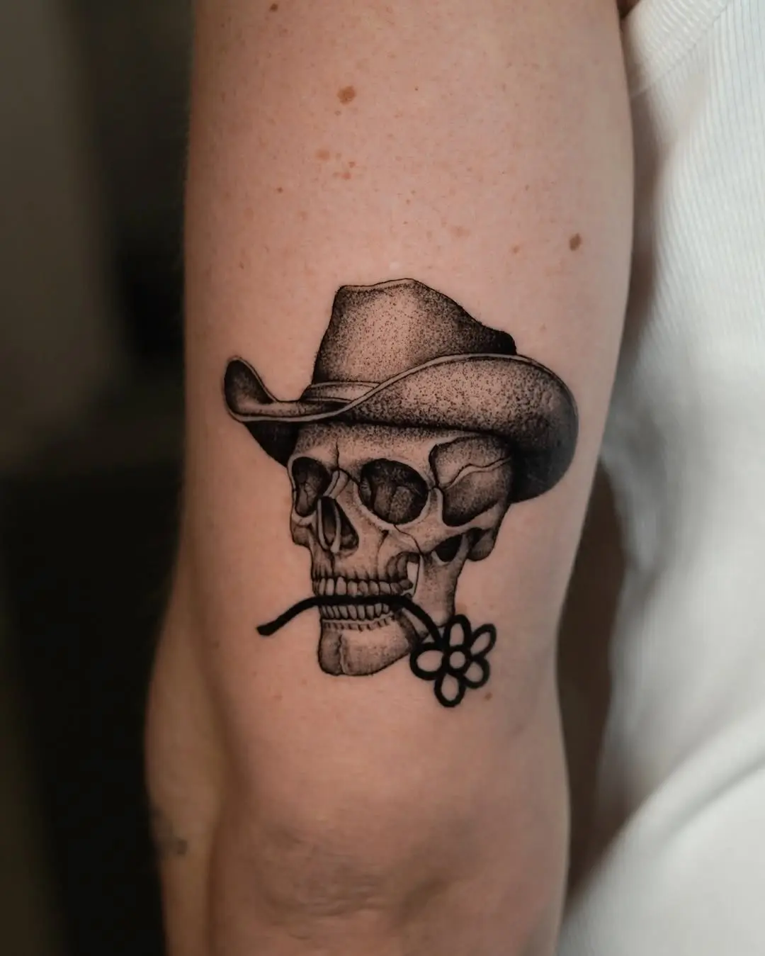 Cowboy Skull Tattoo with Unique Flair