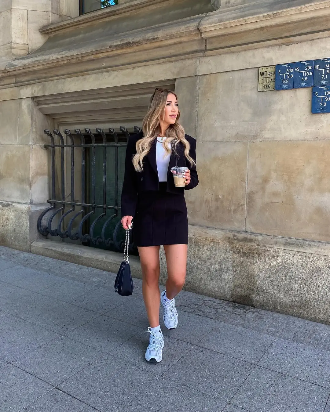 Stylish blend of casual and elegant attire