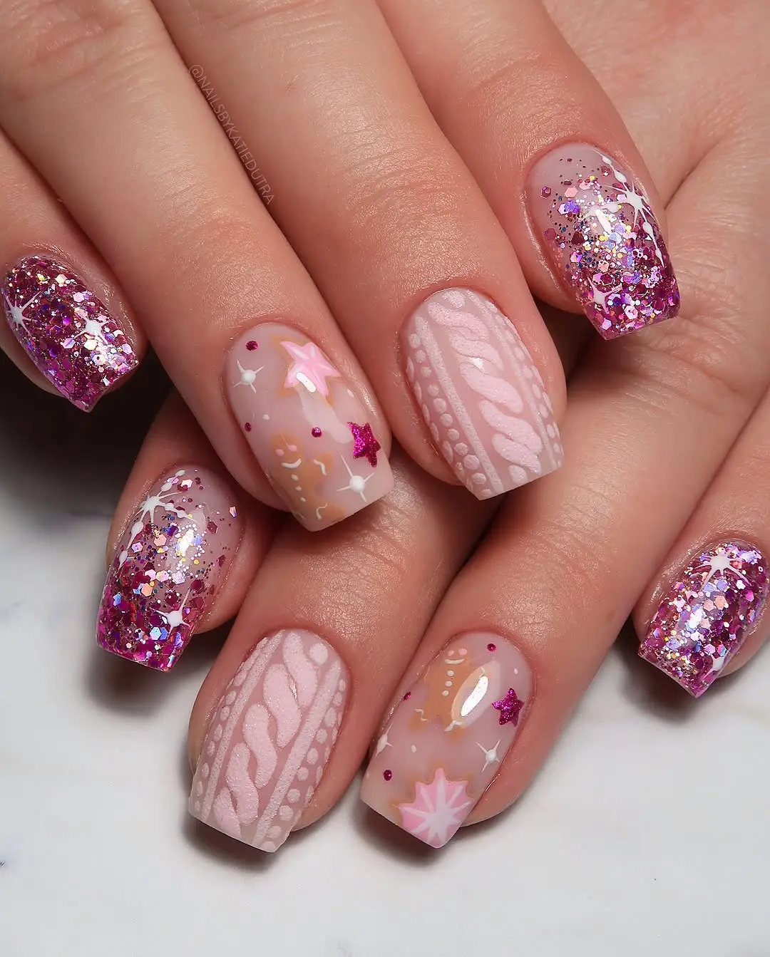 Charming winter nail art with playful designs