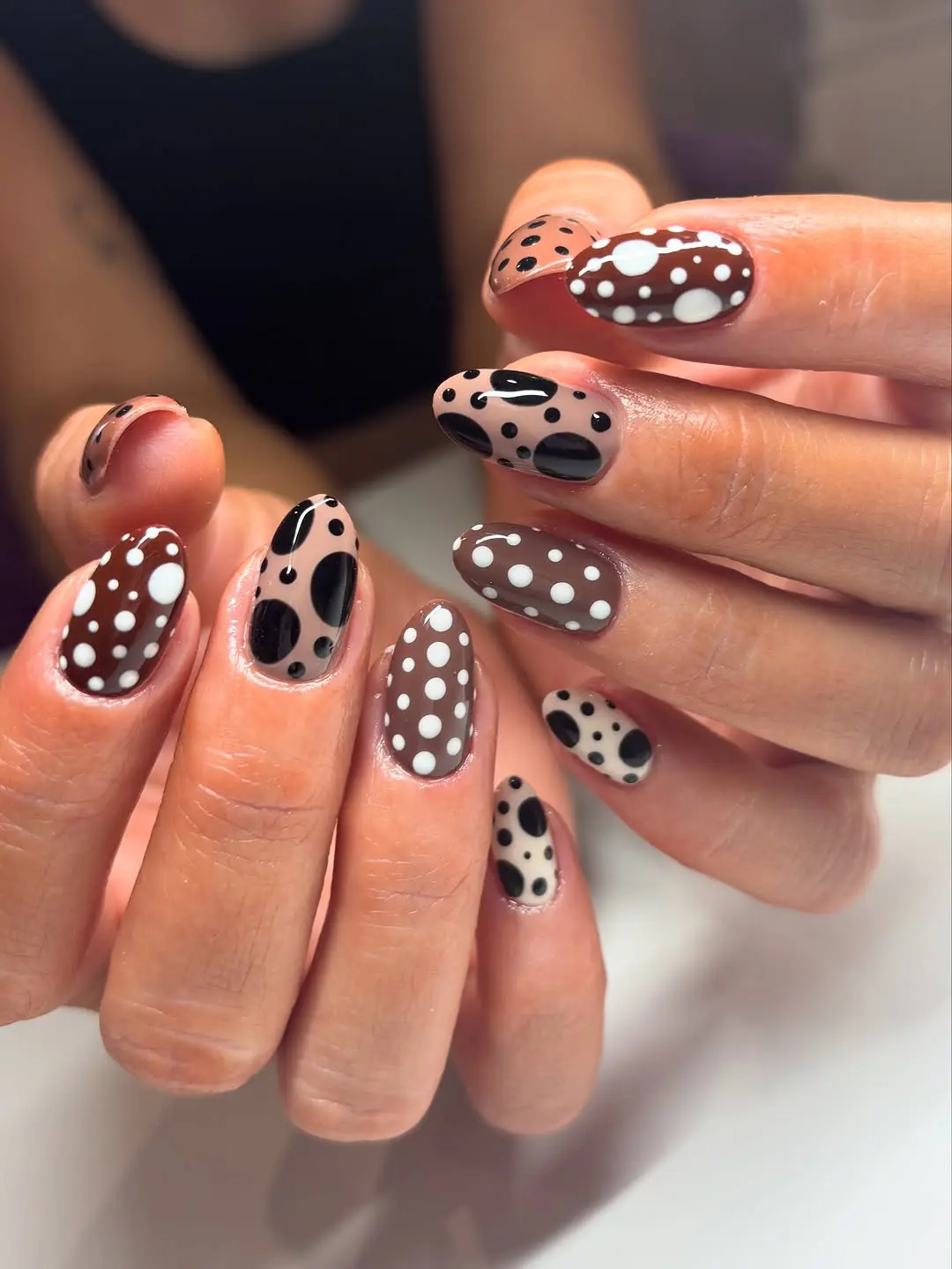 Stylish Winter Nail Art with Dots