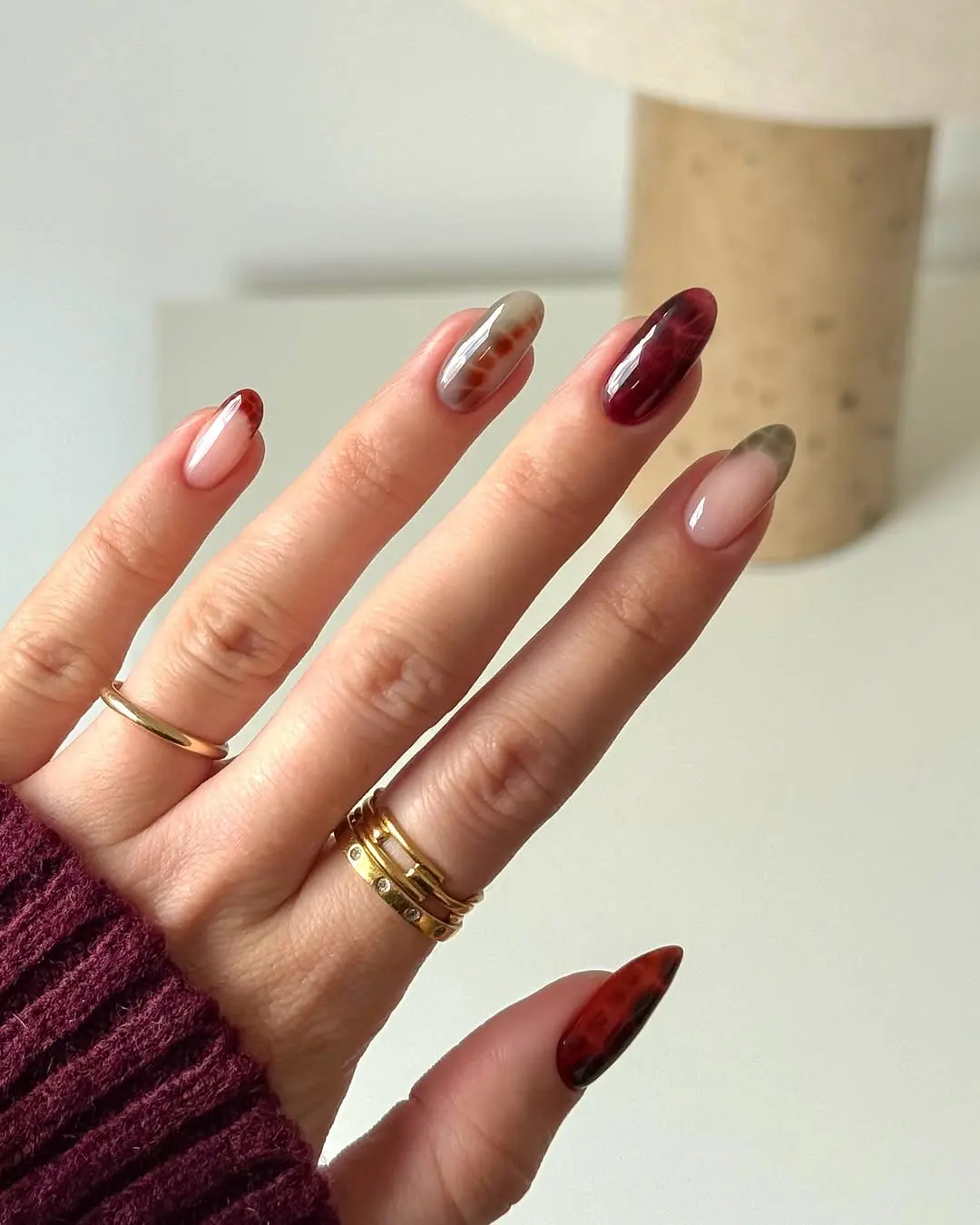 Chic winter nails with trendy color swatches
