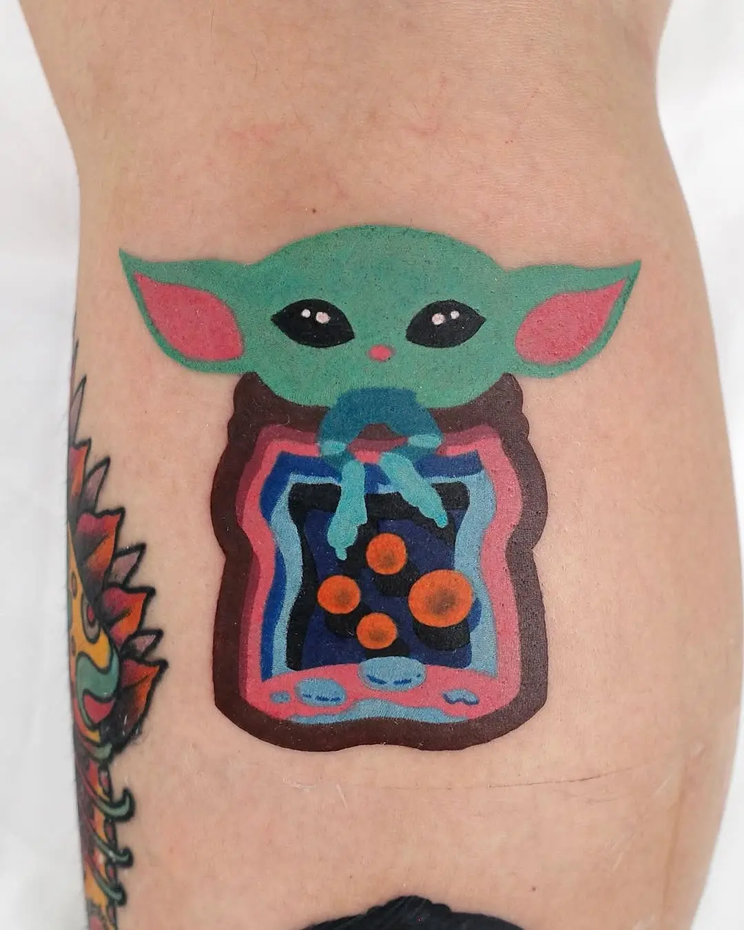 Cute Yoda Design with Colorful Elements