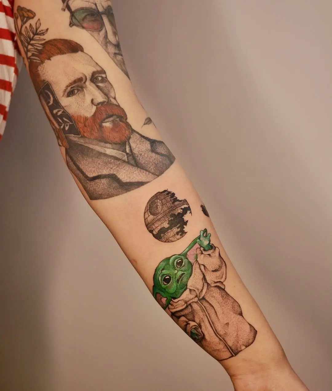 Unique Yoda Tattoo with Vintage Influences