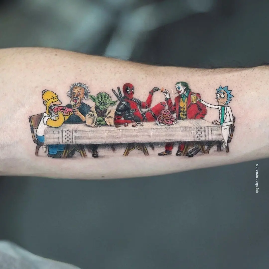 Playful fusion of pop culture in tattoo art