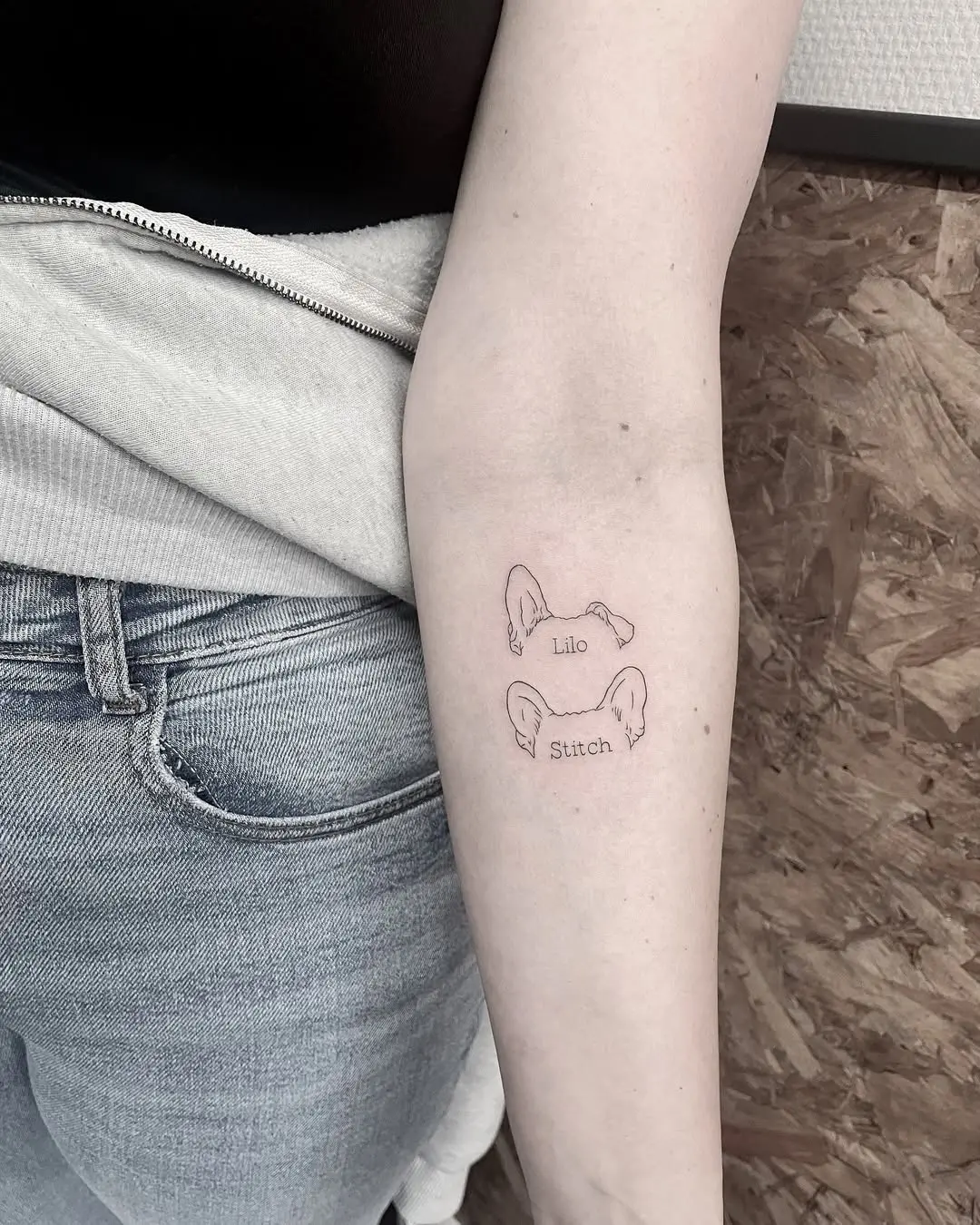 Cute dog ear tattoos inspired by Lilo & Stitch