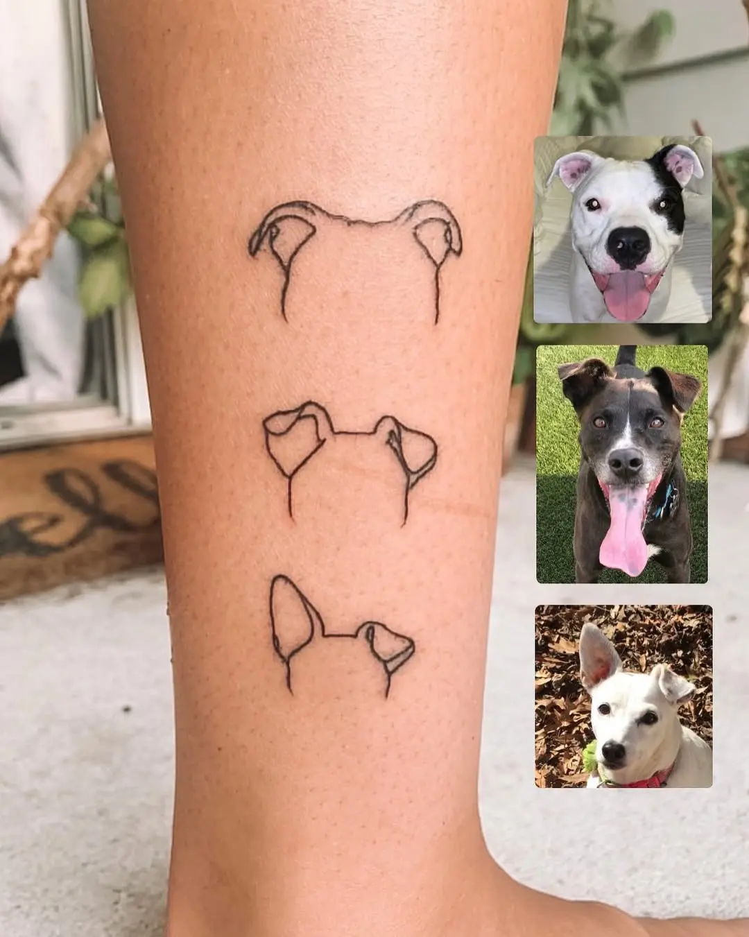 Minimalist Dog Ear Tattoo Designs for Pet Lovers