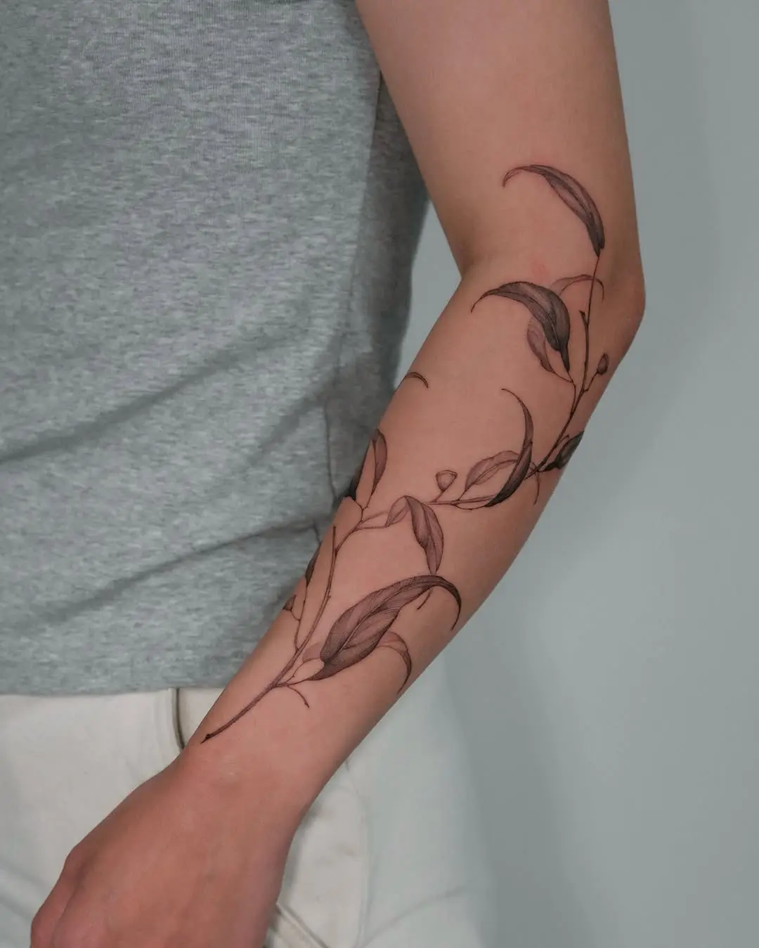 Elegant eucalyptus tattoo showcasing natural beauty