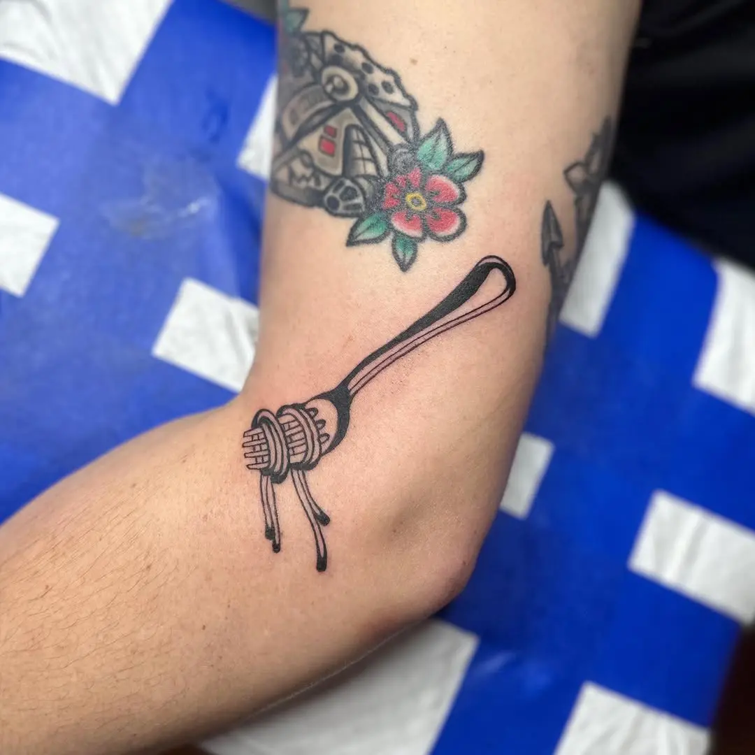 Unique Fork Tattoo for Food Lovers