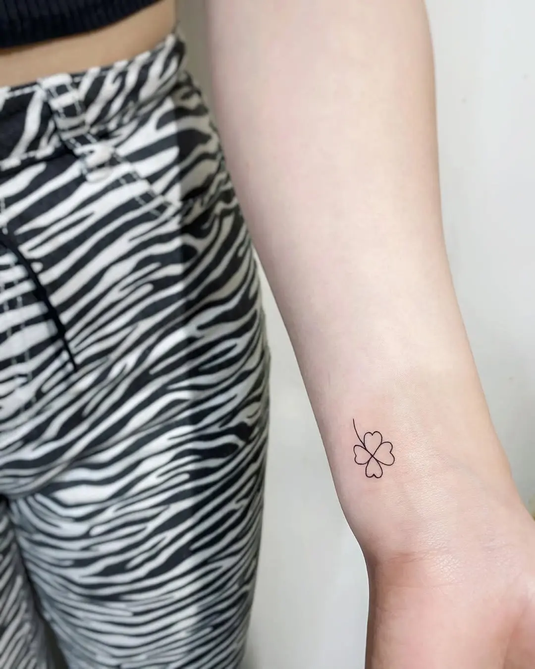 Minimalist Four Leaf Clover Tattoo Inspiration