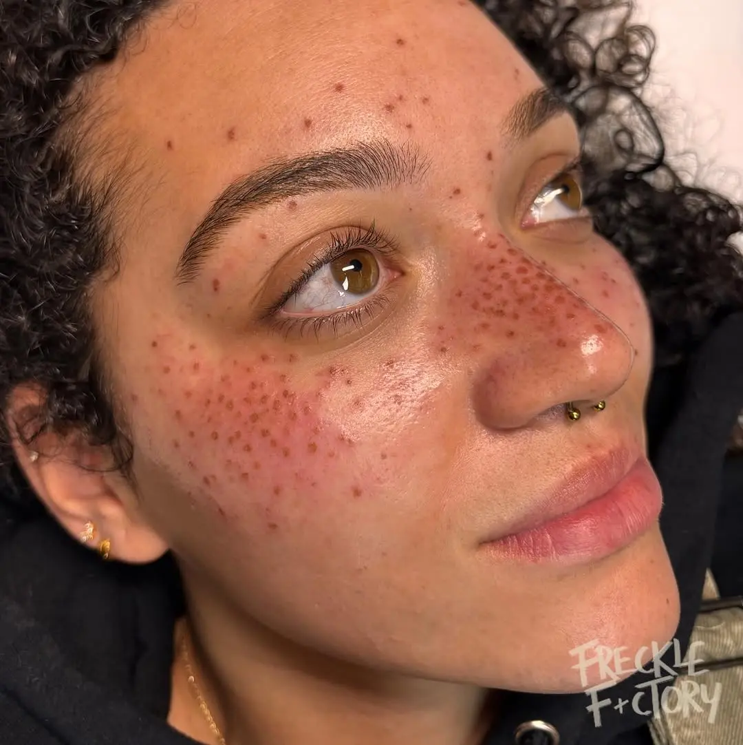 Natural freckle tattoos enhance skin's beauty effortlessly
