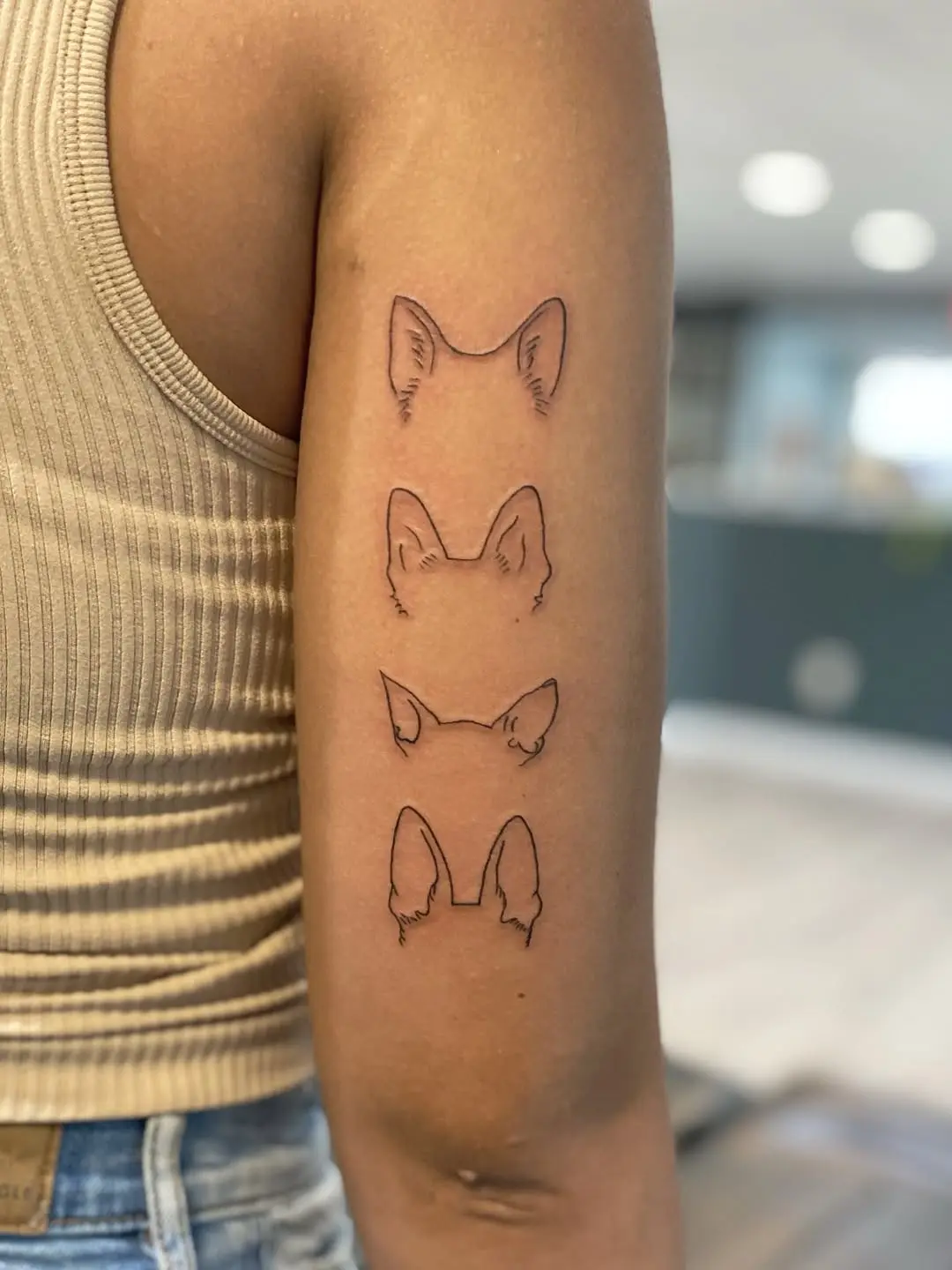 Stylish minimalist dog ear tattoo collection