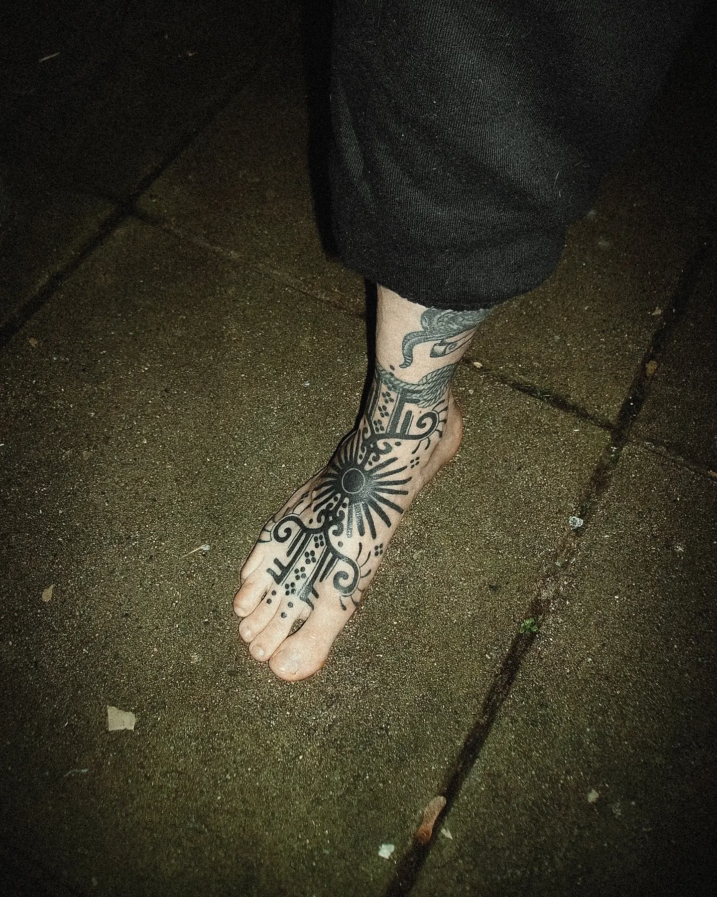 Stunning art nouveau tattoo on foot