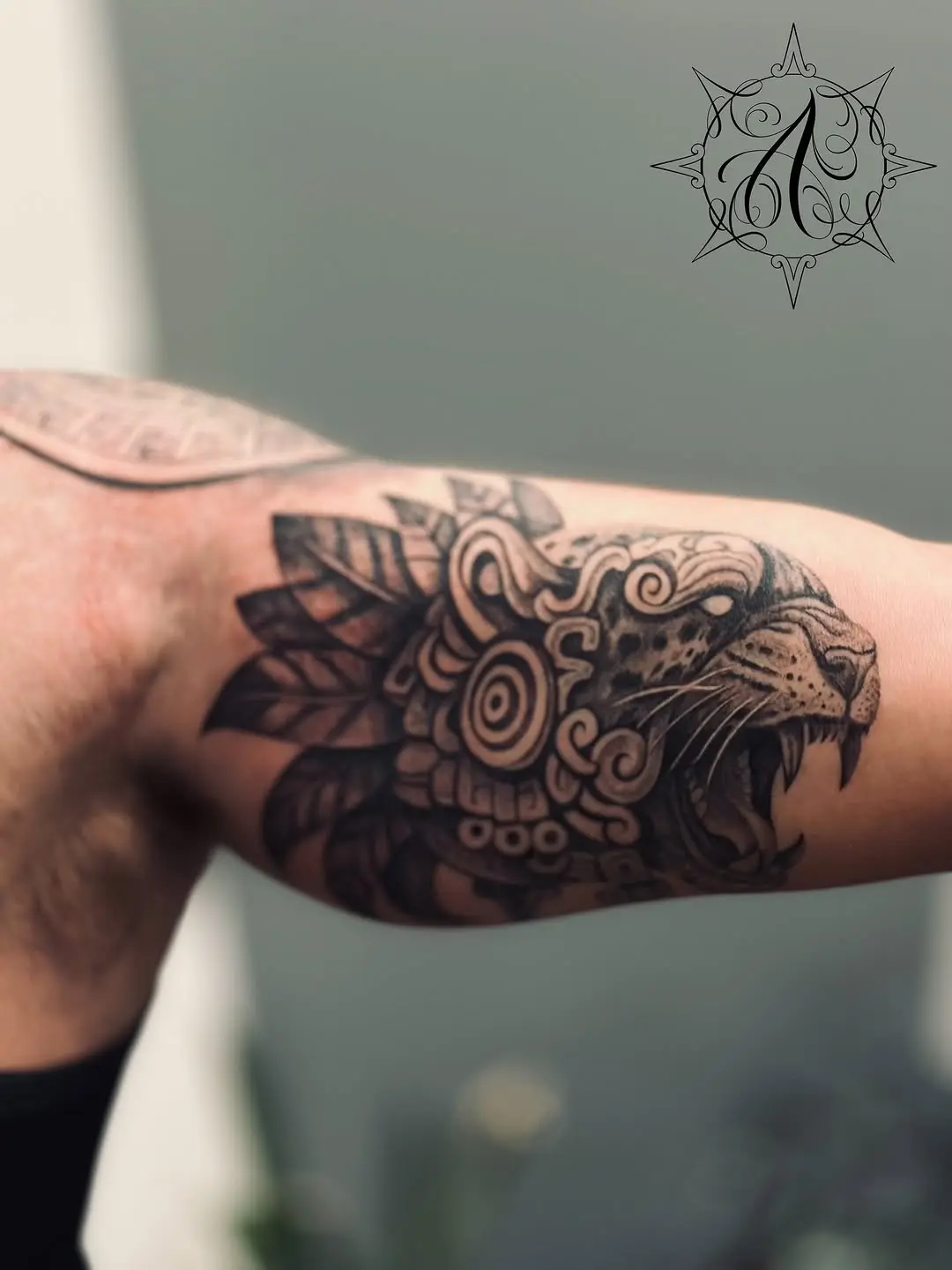 Intricate Aztec Jaguar Tattoo Design Detail