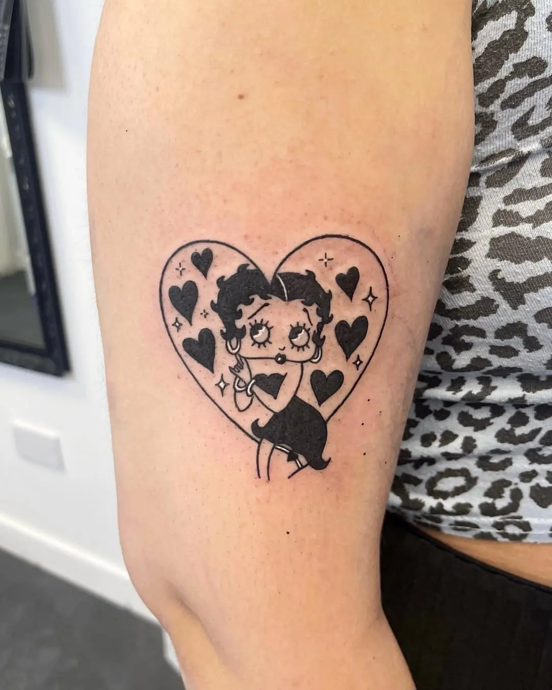 Charming Betty Boop Tattoo with Heart Motif