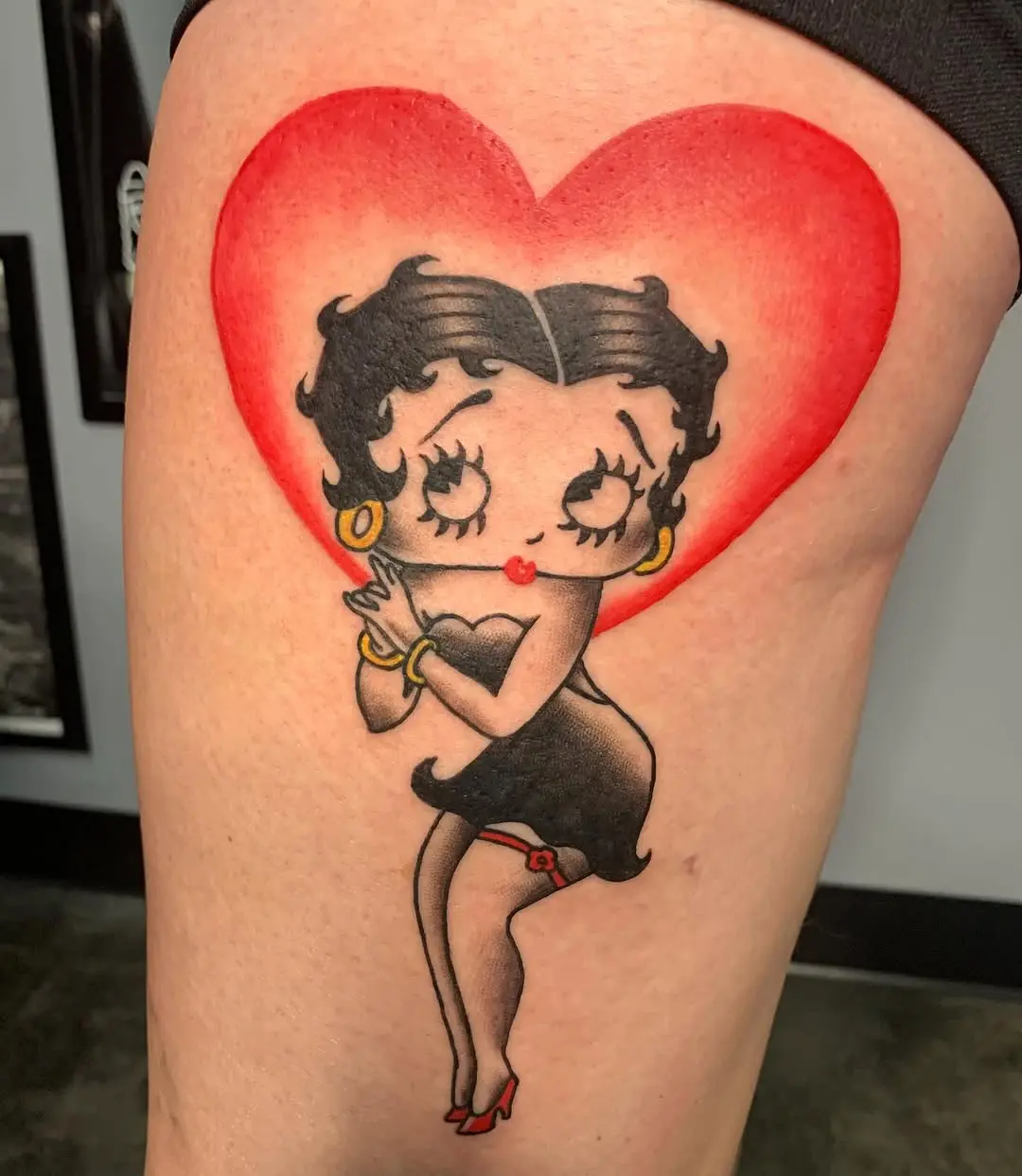 Charming Betty Boop Tattoo in Heart Design