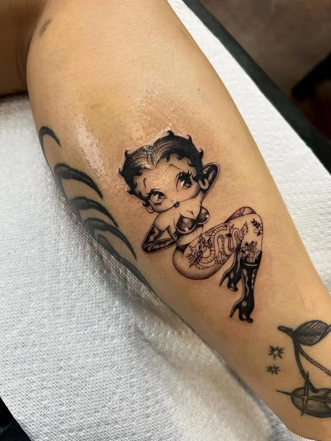 Charming Betty Boop Tattoo with Vintage Vibes