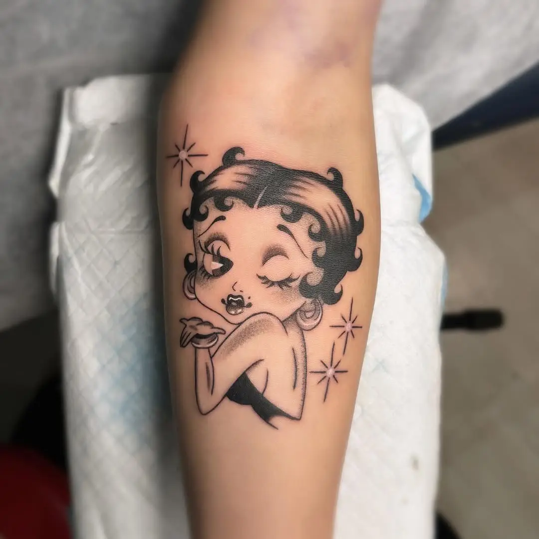 Charming Betty Boop Tattoo in Classic Style