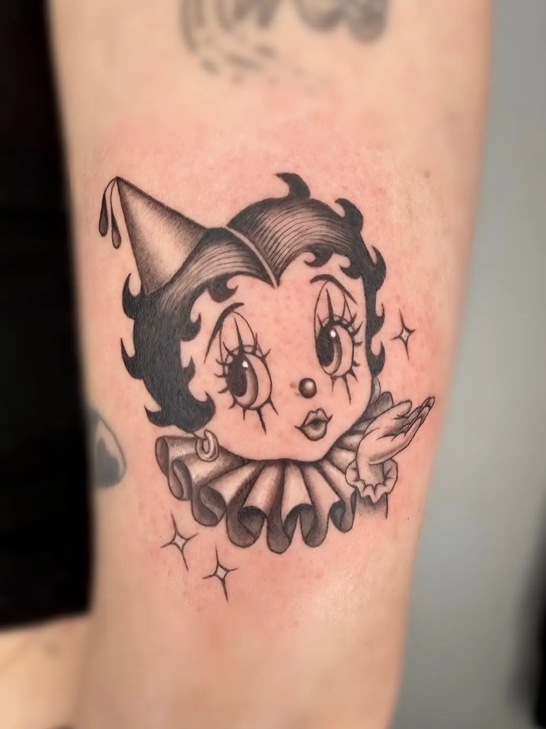 Charming Betty Boop Clown Tattoo Design