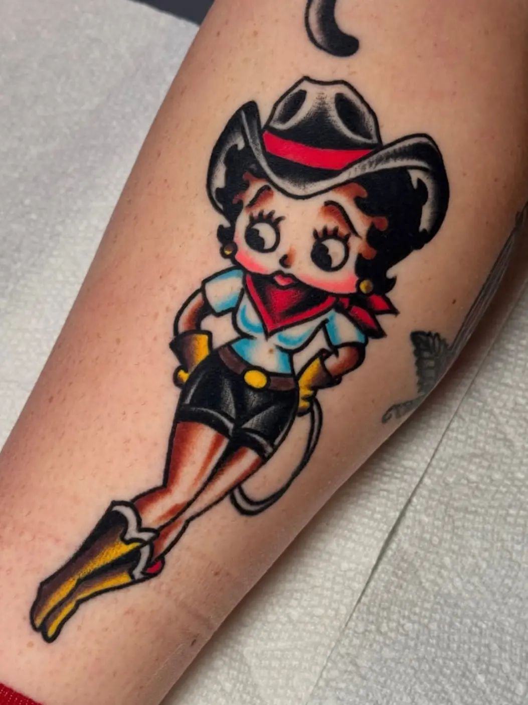 Charming cowgirl Betty Boop tattoo design