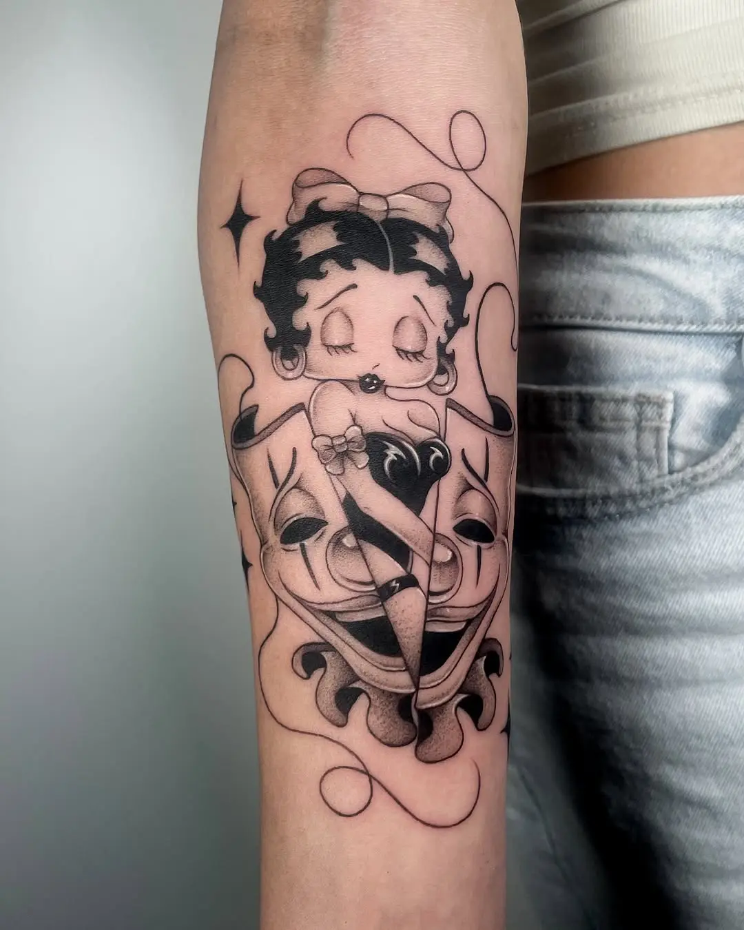 Charming Betty Boop Sailor Tattoo Design