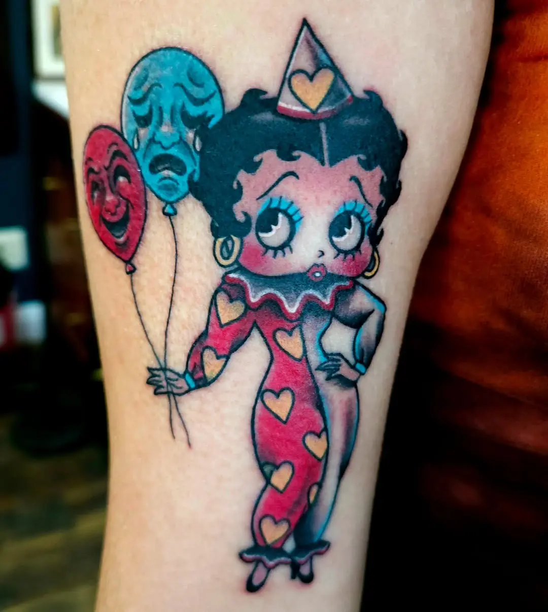 Vintage Betty Boop Tattoo with Balloons