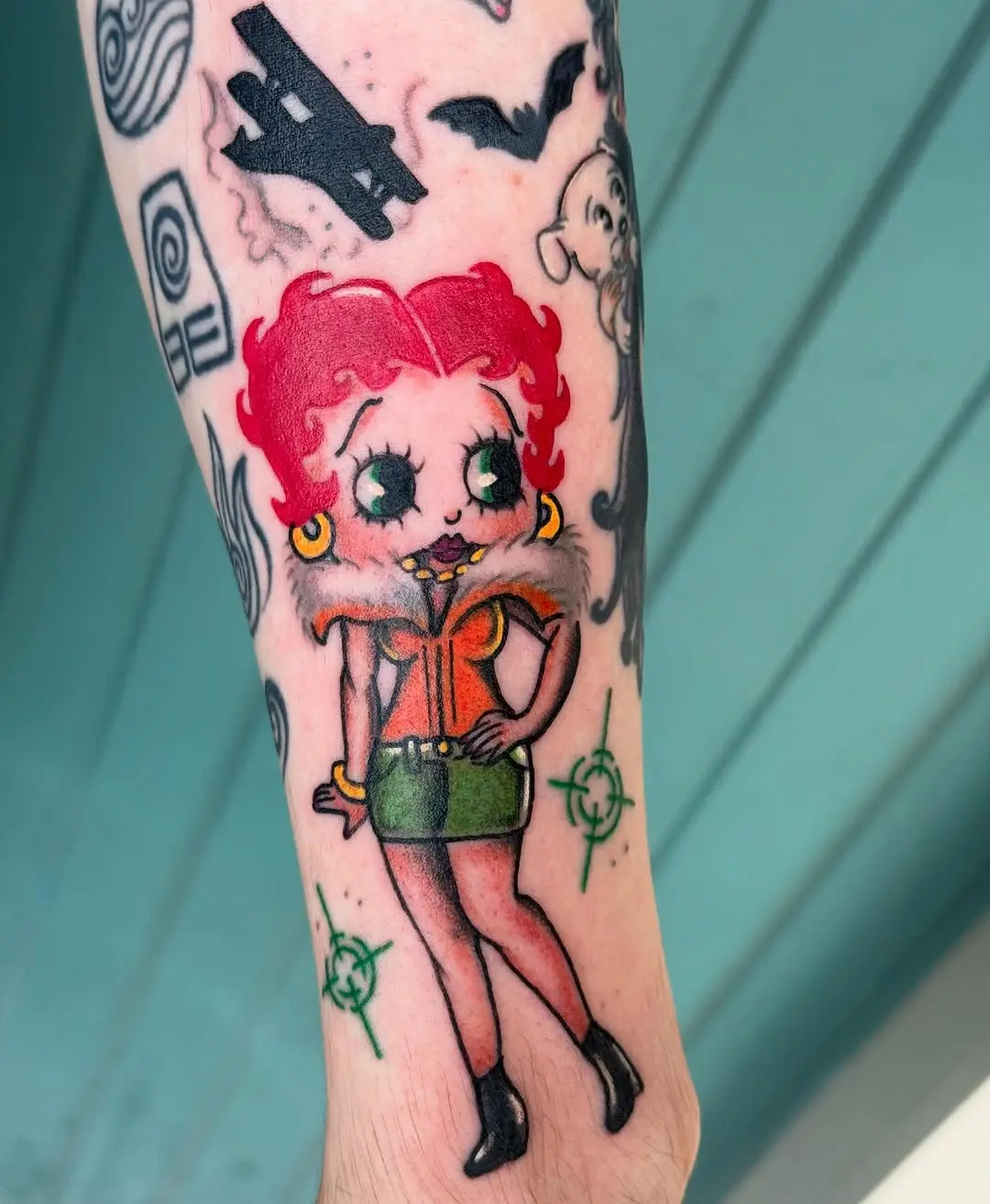 Charming Betty Boop Tattoo with Retro Flare