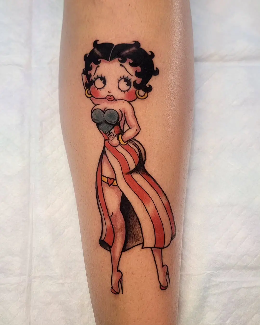 Charming Betty Boop Tattoo Showcasing Retro Vibes