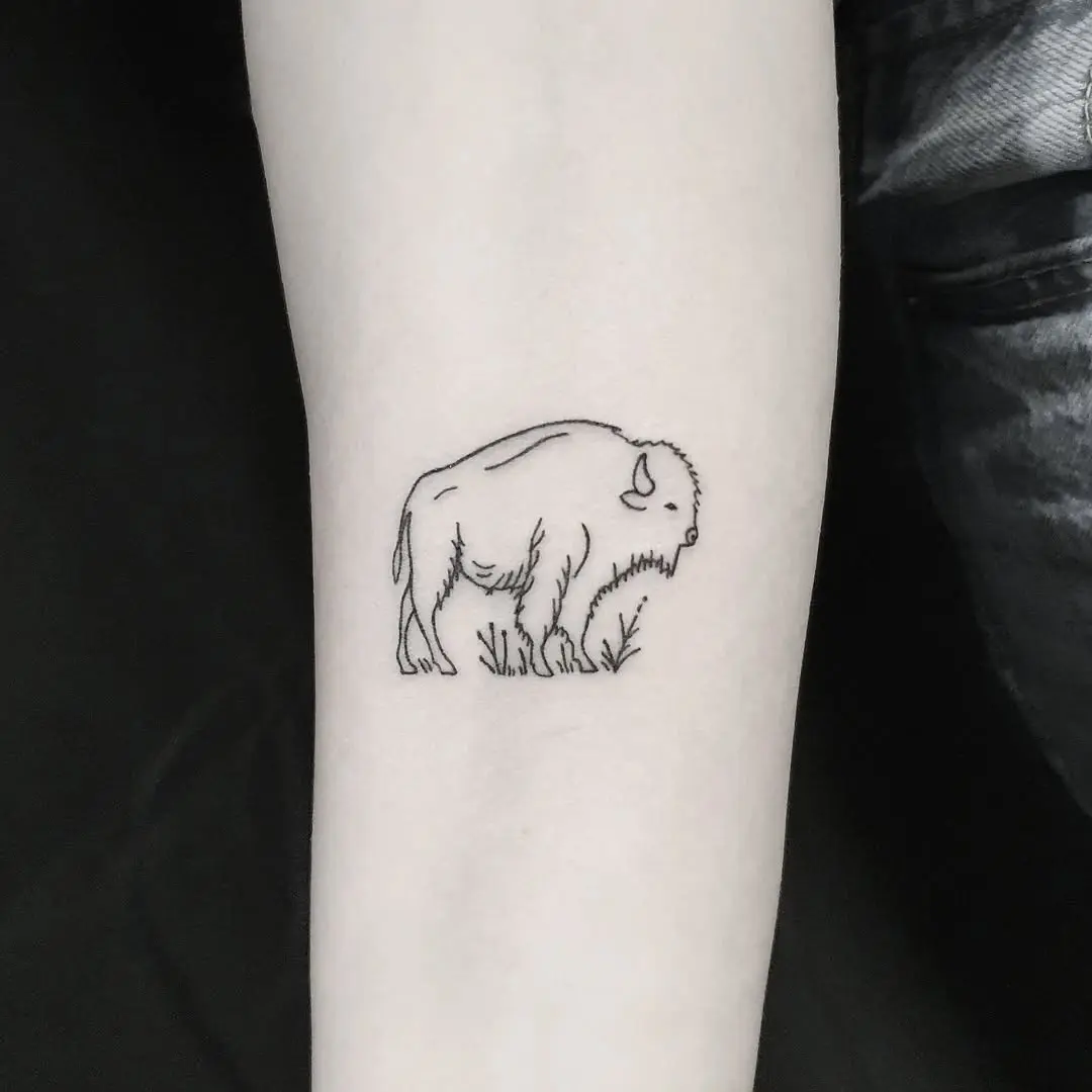 Simple yet striking bison tattoo design