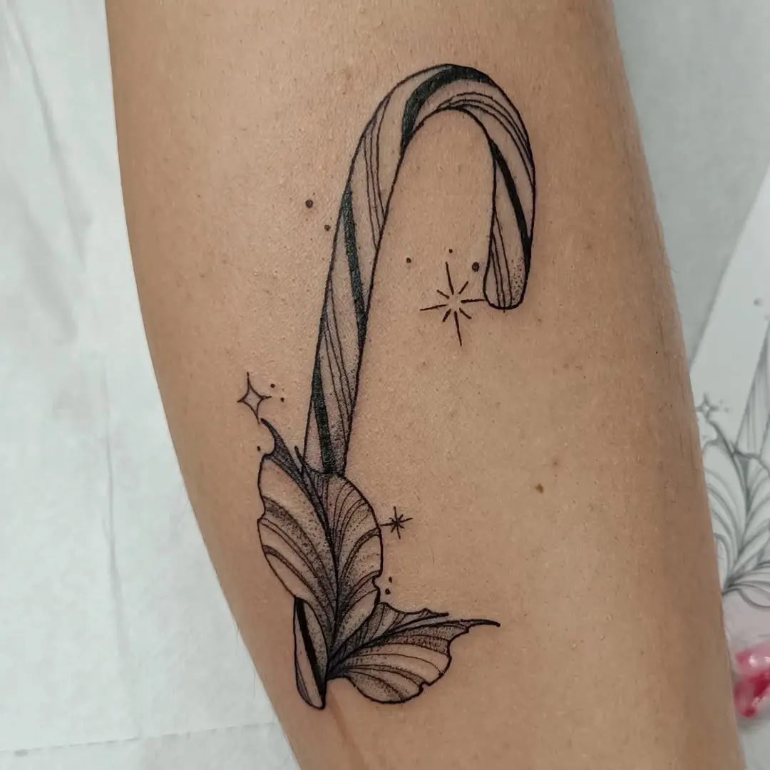 Elegant candy cane design with intricate details