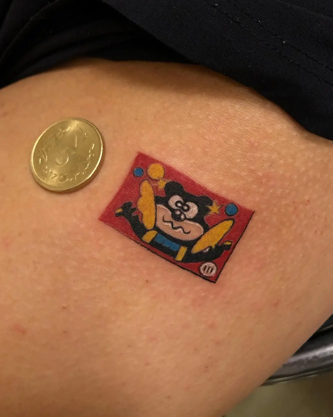 Playful cartoon bubble gum tattoo design