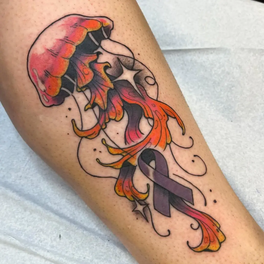 Vibrant jellyfish honoring epilepsy awareness
