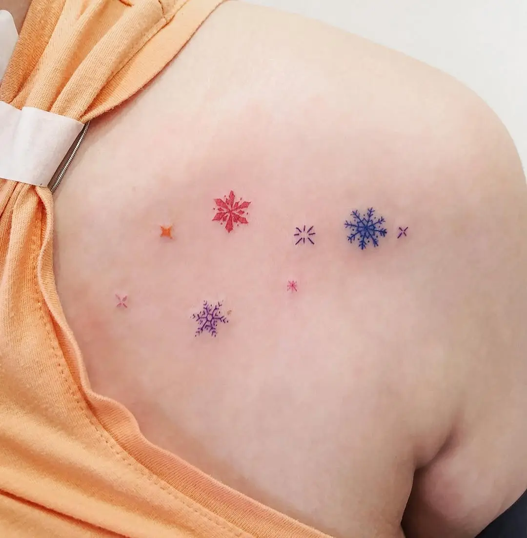 Charming snowflake tattoo collection on the skin