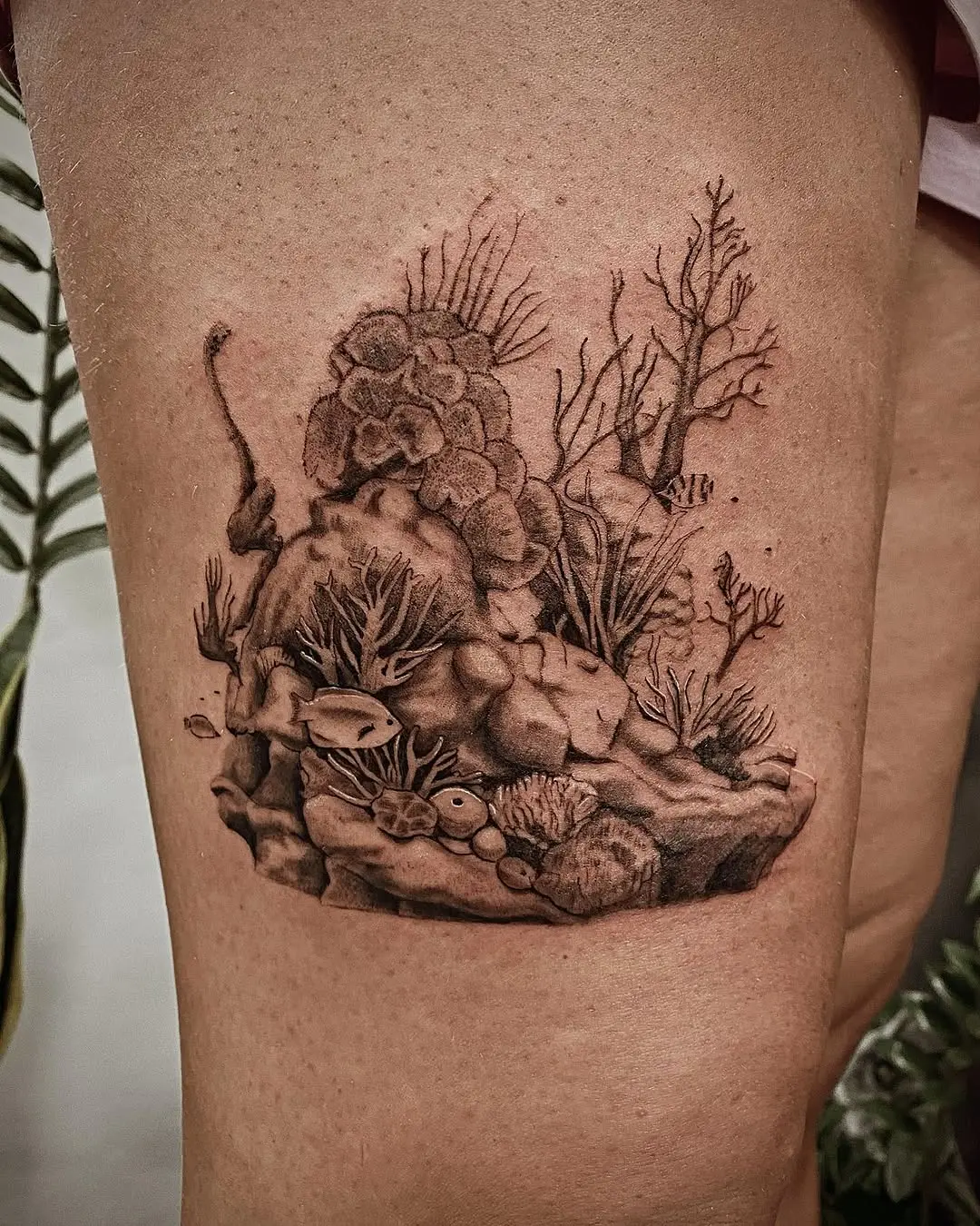 Stunning Realistic Coral Reef Tattoo Design