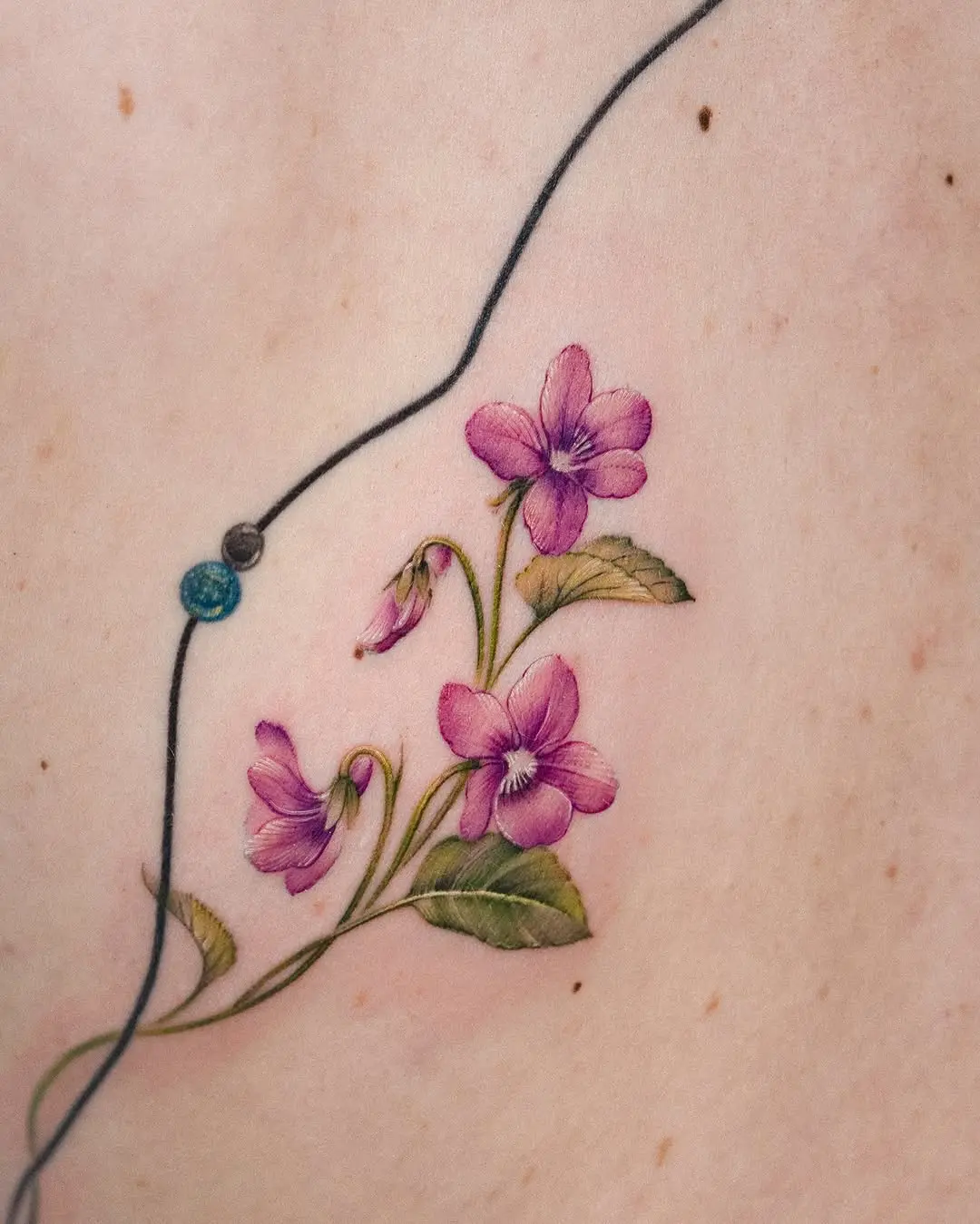 Elegant violet flowers with intricate details