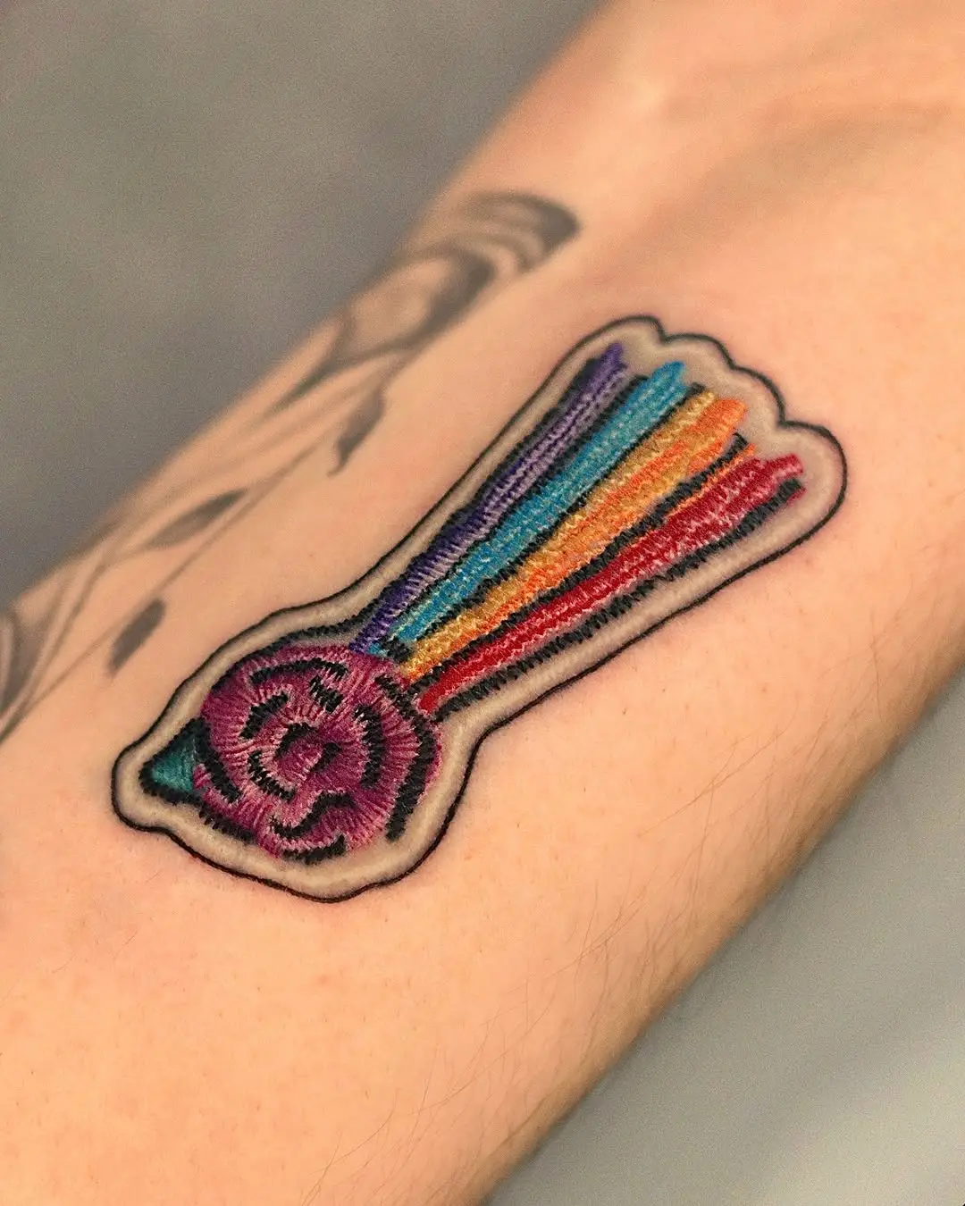 Vibrant Rainbow Embroidery Tattoo Inspiration