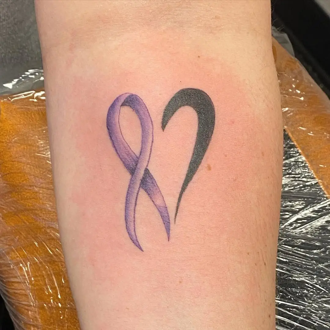 Symbolic heart tattoo representing epilepsy awareness