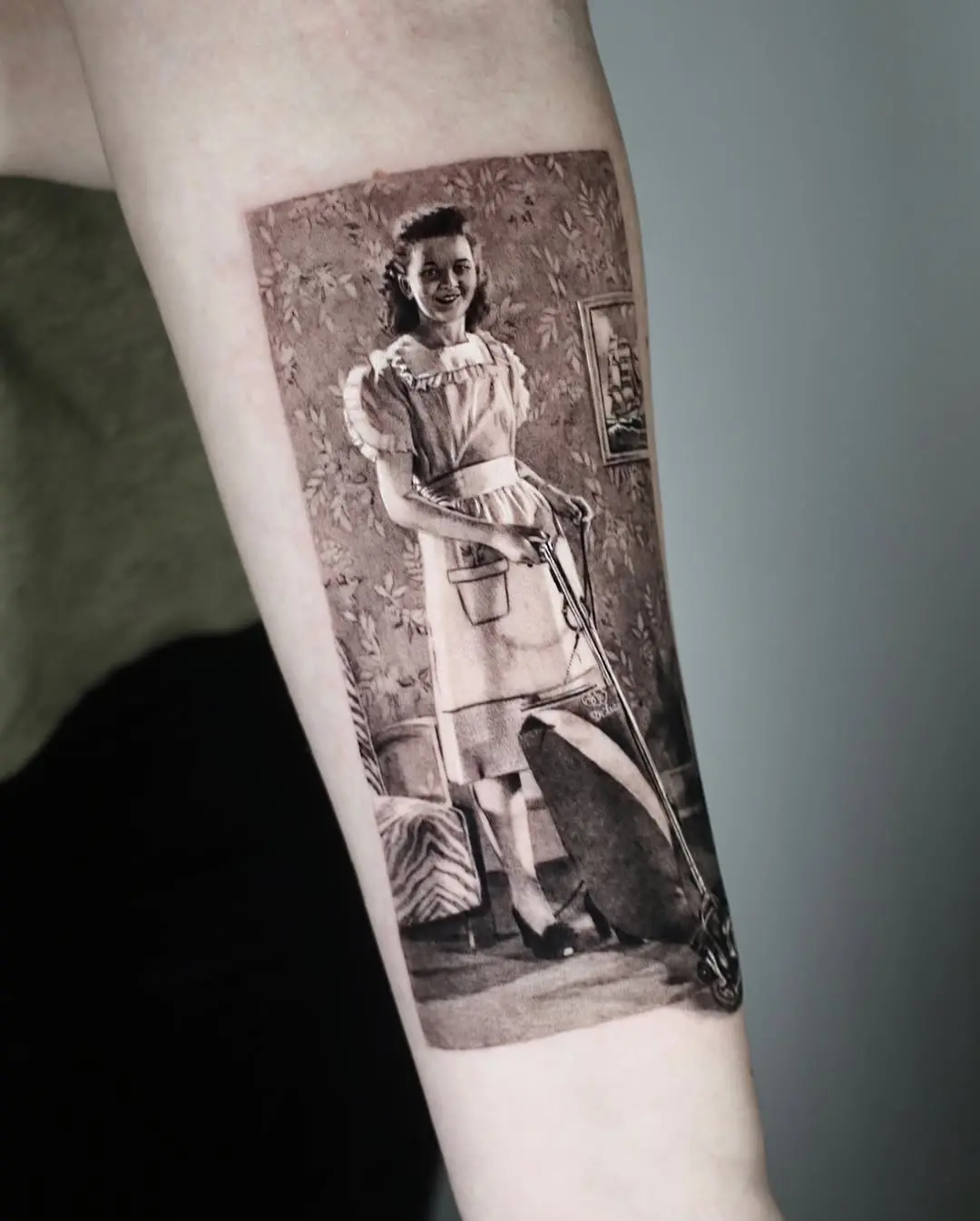 Vintage portrait tattoo celebrates grandmother’s legacy