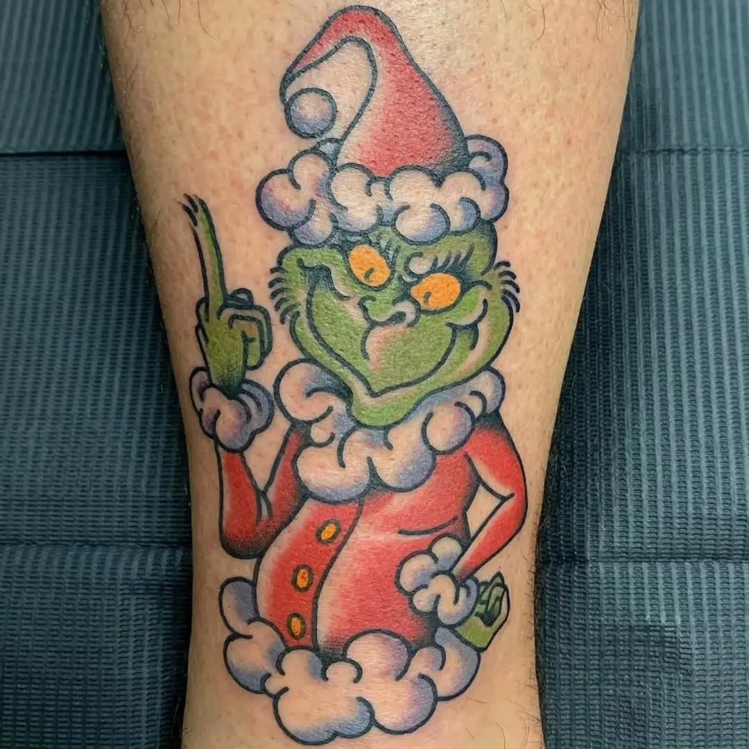 Festive Grinch with a mischievous flair