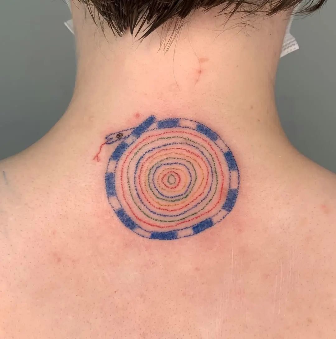 Unique Hebrew Tattoo Featuring Snake Motif