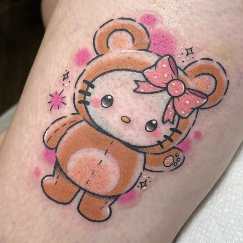 Adorable Hello Kitty Bear-Inspired Tattoo