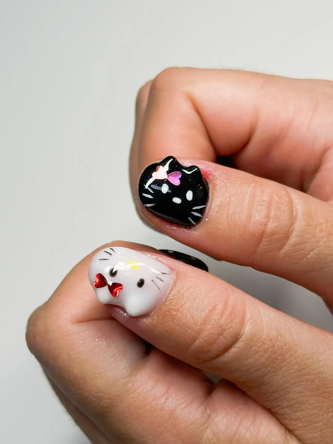Cute and playful Hello Kitty nail designs