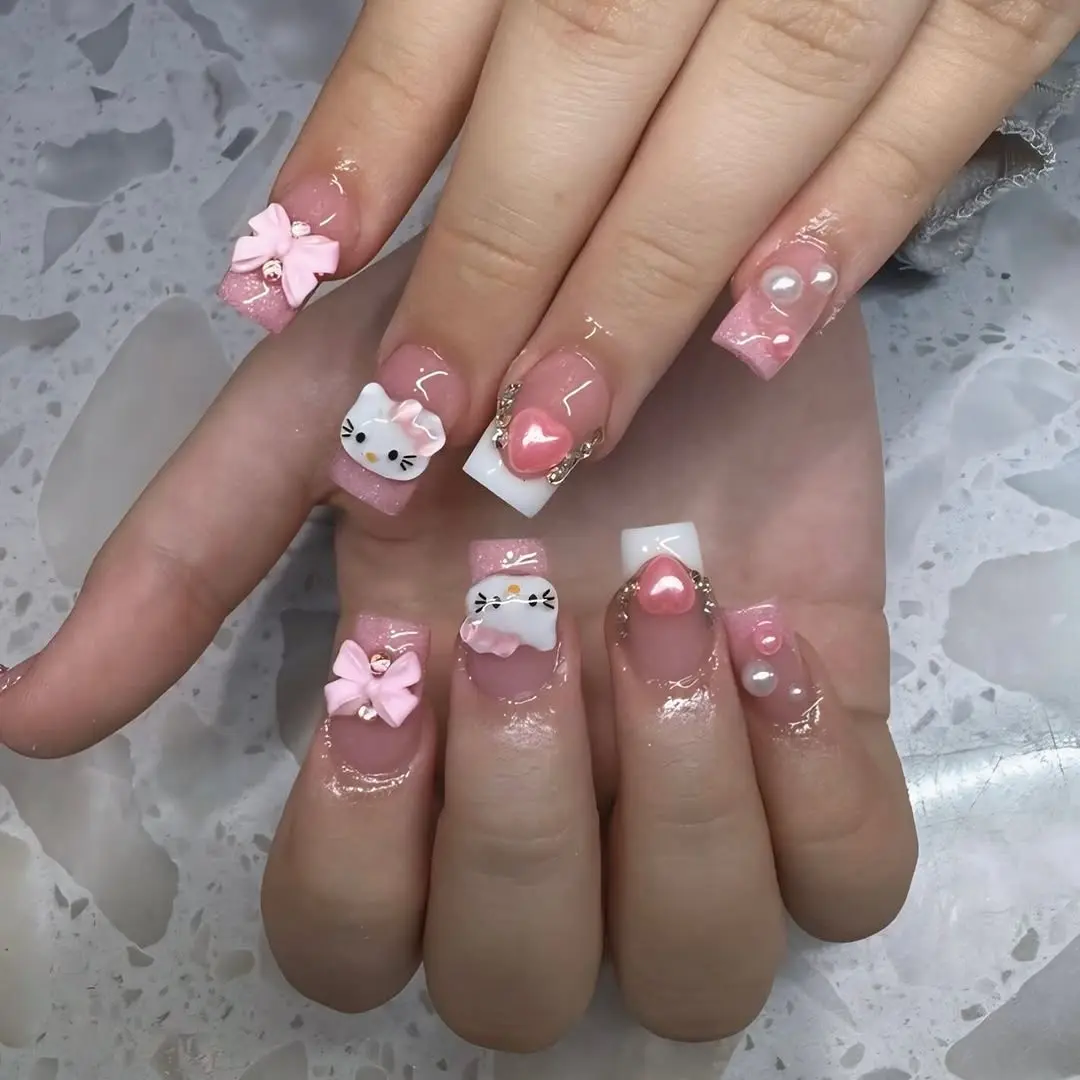 Charming Hello Kitty Nail Art Design