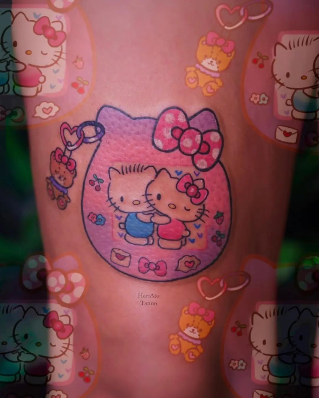 Kawaii Hello Kitty tattoo with playful vibes